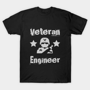 Veteran Engineer Army Grey T-Shirt